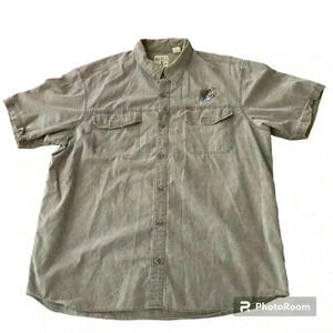 Fishing Shirt Men's 2XL Short Sleeve Button Up Embroidered Catfish Size XXL